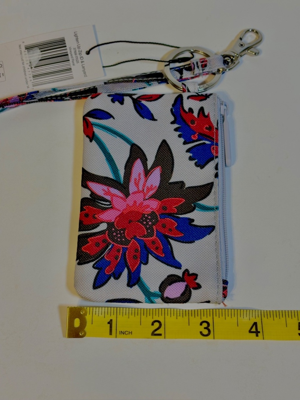 Vera Bradley Vineyard Floral Zip ID & Lanyard Wallet Coin Purse Pouch Bloom NWT - Picture 6 of 8